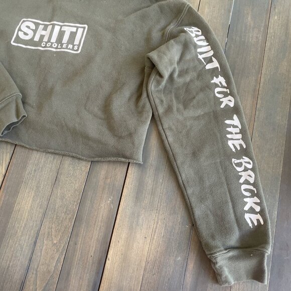 Shiti Coolers “For the Broke” Cut Off Cropped Women’s Hoodie - Size Small (J8) - Picture 3 of 7